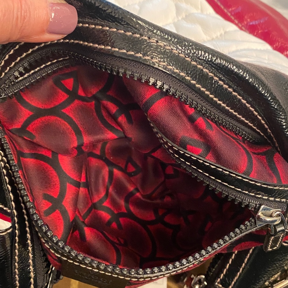Vintage Gucci leather SNOW GLAM HOBO bag silver hardware  Red, White, and Black - Picture 10 of 15